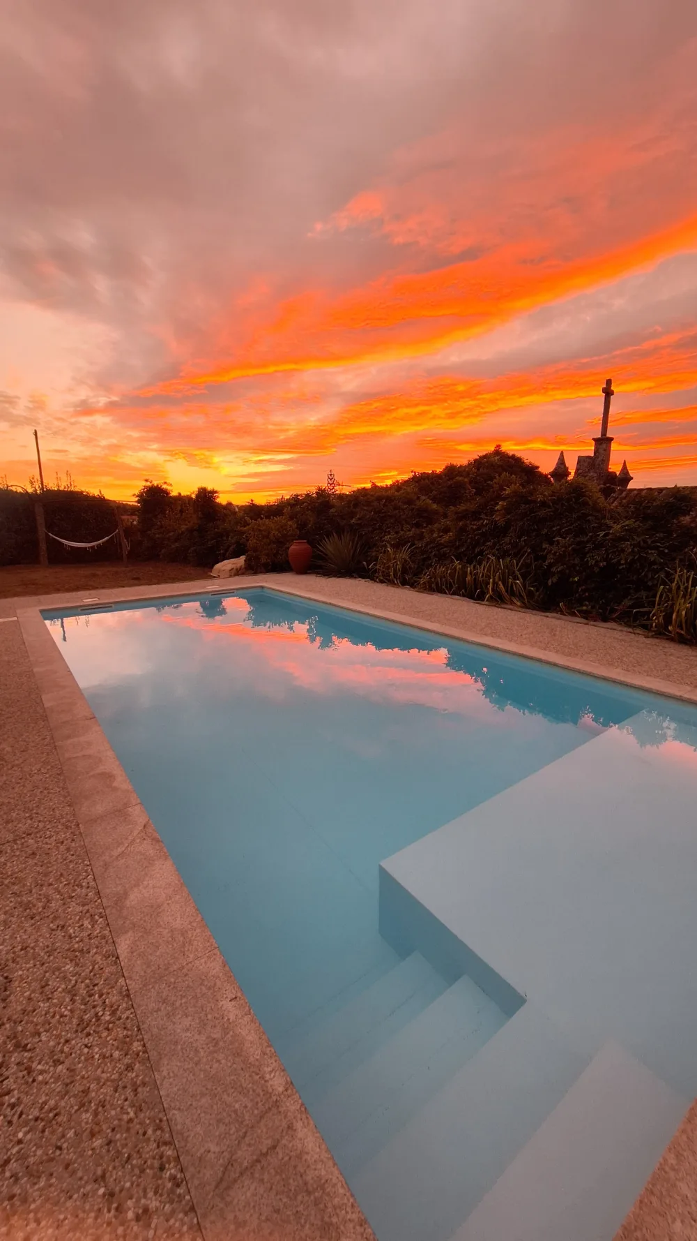 Sunset by the pool